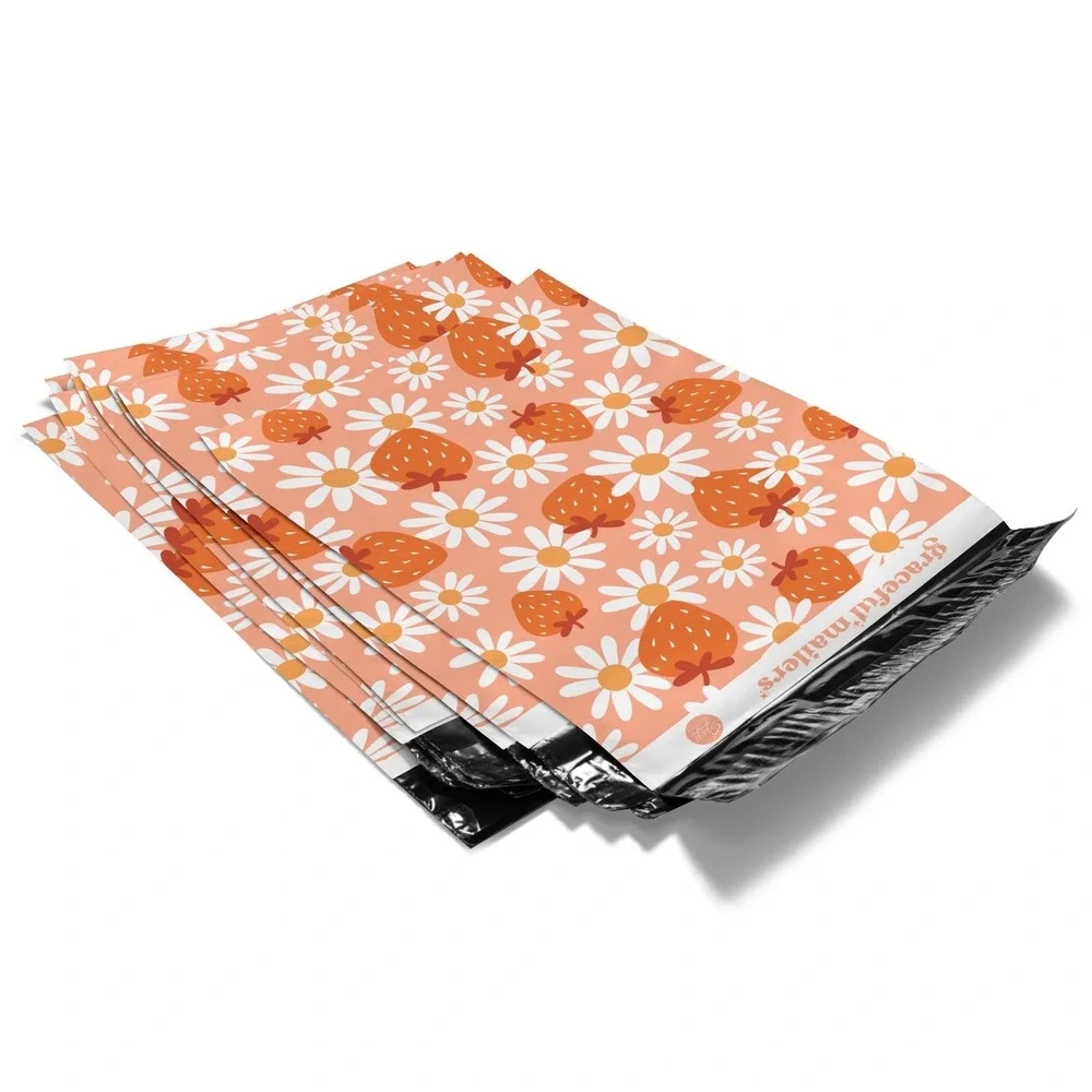 Daisy‎ Strawberries Poly Mailers 10x13 Inch 100 Pack Shipping Supplies Summer